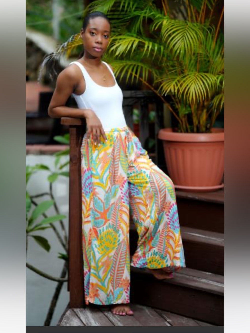 NWOT Christian Soriano Botanical Wide-Leg Palazzo Pants